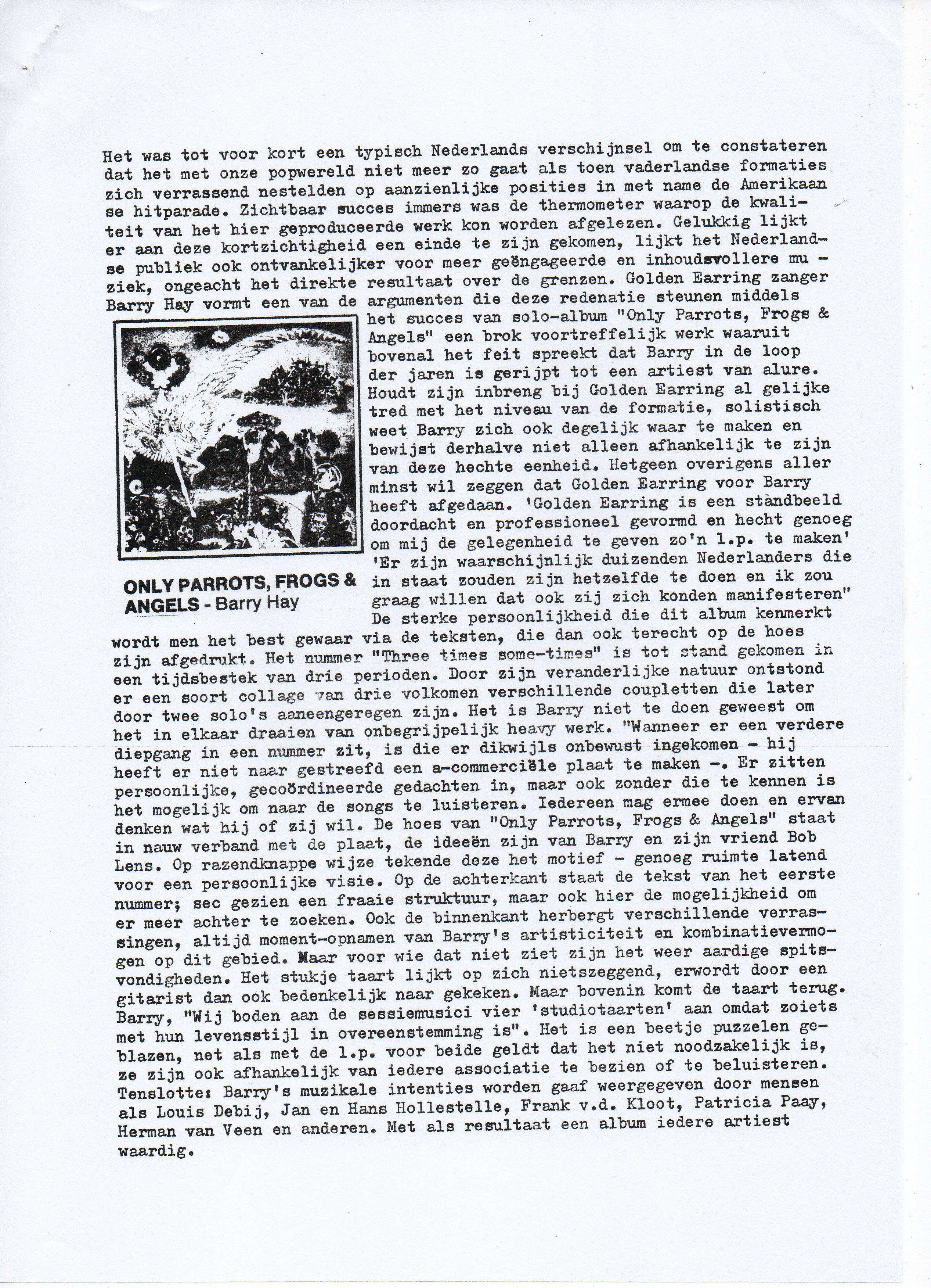 Golden Earring fanclub magazine 1976#1 Page 4